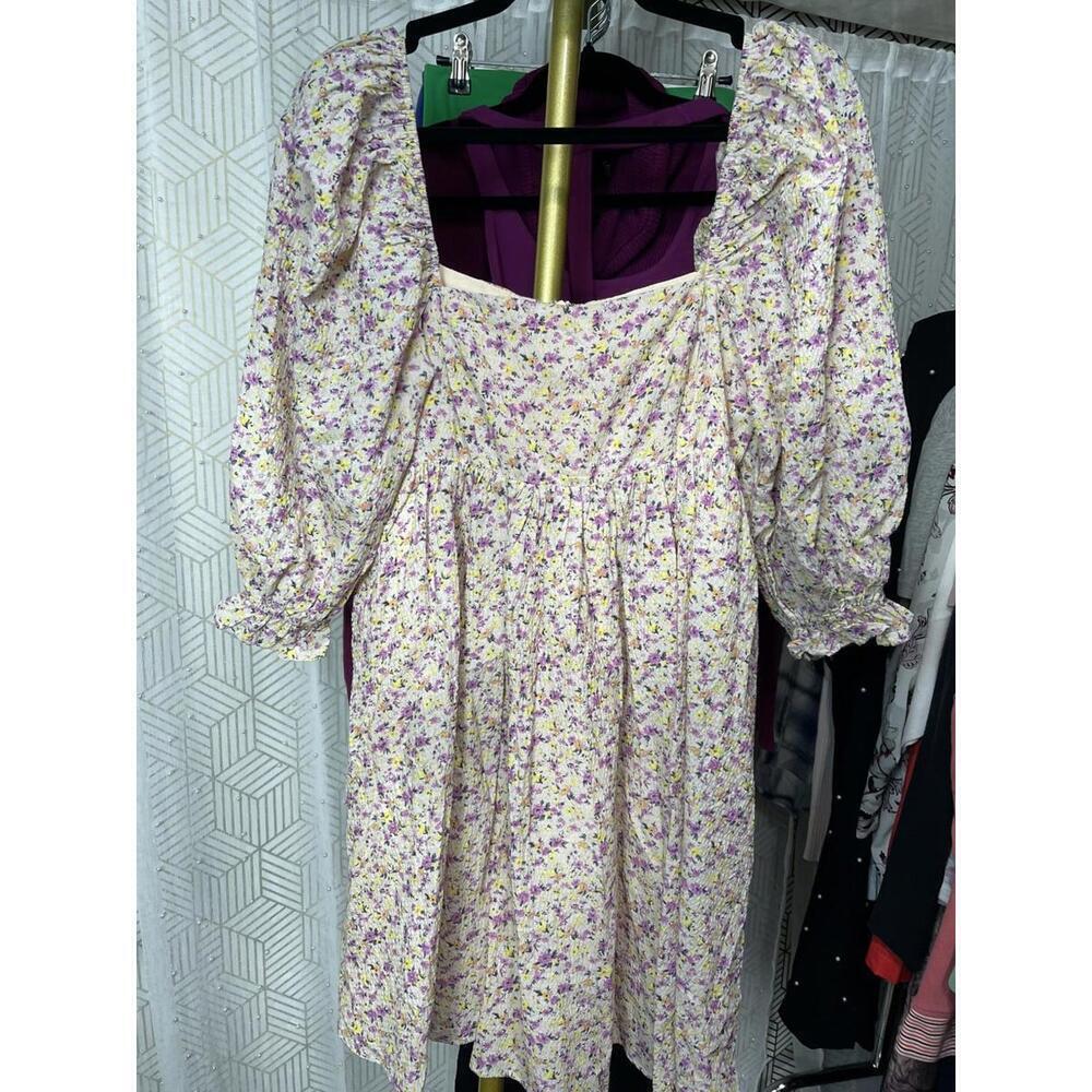 Storia Dress Small Babydoll Peasant Ditsy Floral Puff Sleeve S